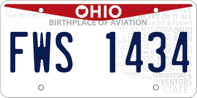 OH license plate FWS1434