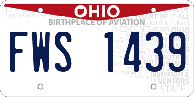 OH license plate FWS1439