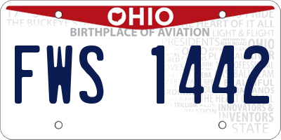 OH license plate FWS1442