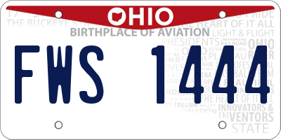 OH license plate FWS1444
