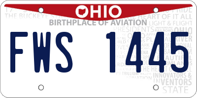 OH license plate FWS1445