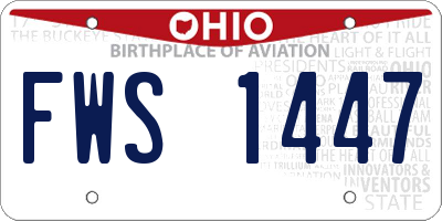 OH license plate FWS1447