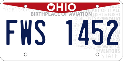 OH license plate FWS1452