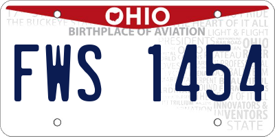 OH license plate FWS1454