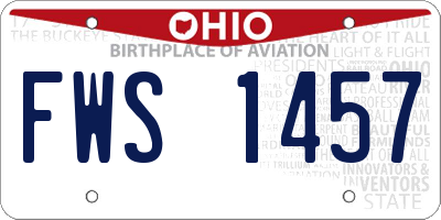 OH license plate FWS1457