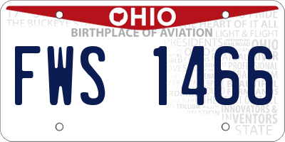 OH license plate FWS1466