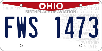 OH license plate FWS1473