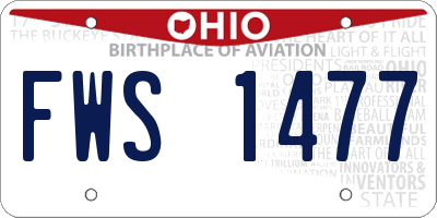 OH license plate FWS1477