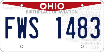 OH license plate FWS1483