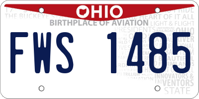 OH license plate FWS1485