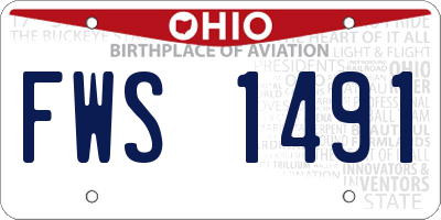 OH license plate FWS1491