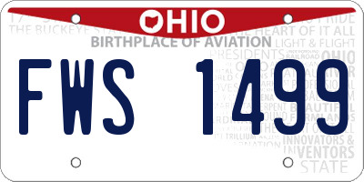 OH license plate FWS1499