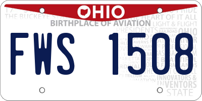 OH license plate FWS1508