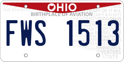 OH license plate FWS1513