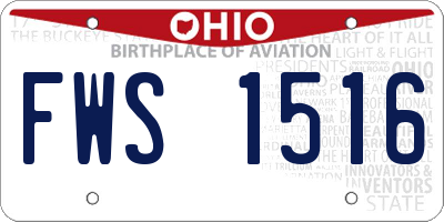 OH license plate FWS1516
