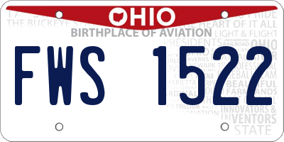 OH license plate FWS1522