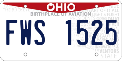 OH license plate FWS1525
