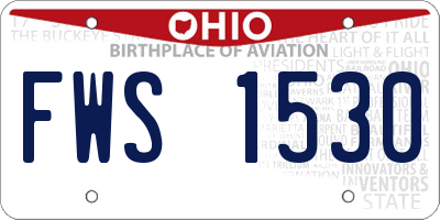OH license plate FWS1530