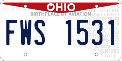 OH license plate FWS1531