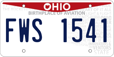 OH license plate FWS1541