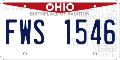 OH license plate FWS1546