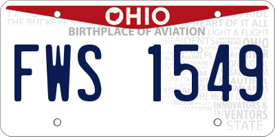 OH license plate FWS1549