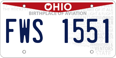 OH license plate FWS1551