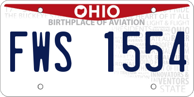 OH license plate FWS1554
