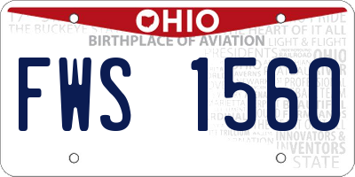 OH license plate FWS1560