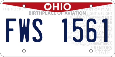 OH license plate FWS1561