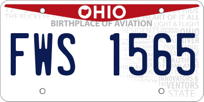 OH license plate FWS1565