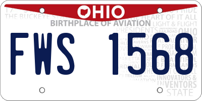 OH license plate FWS1568