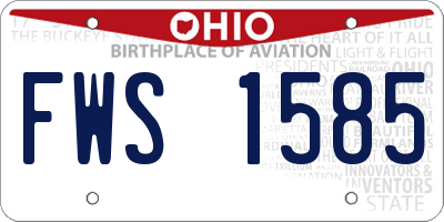 OH license plate FWS1585