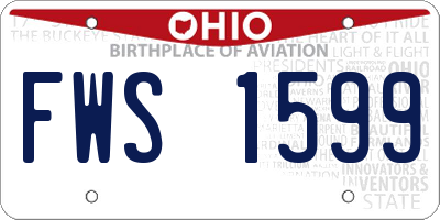 OH license plate FWS1599
