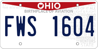 OH license plate FWS1604