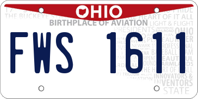 OH license plate FWS1611