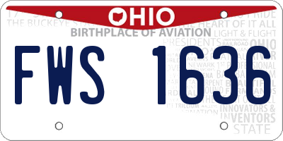 OH license plate FWS1636
