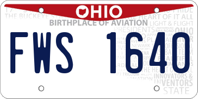 OH license plate FWS1640