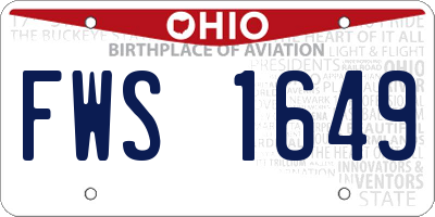 OH license plate FWS1649