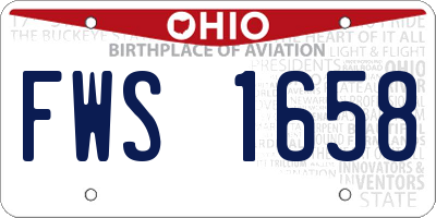 OH license plate FWS1658