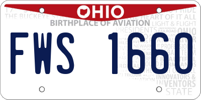 OH license plate FWS1660