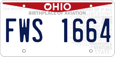 OH license plate FWS1664