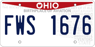 OH license plate FWS1676