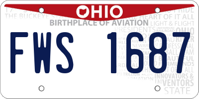 OH license plate FWS1687