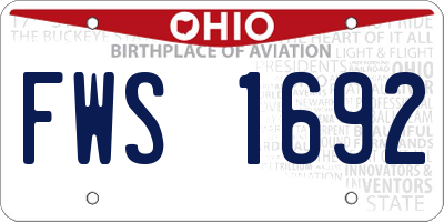 OH license plate FWS1692