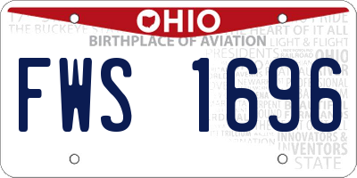 OH license plate FWS1696