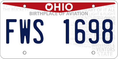 OH license plate FWS1698