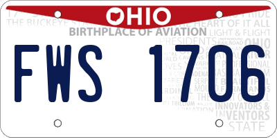 OH license plate FWS1706