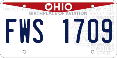 OH license plate FWS1709