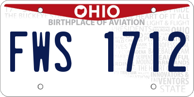OH license plate FWS1712